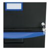 Storex 14-3/4 in W 2 Drawer File Cabinets, Black/Blue 61314U01C